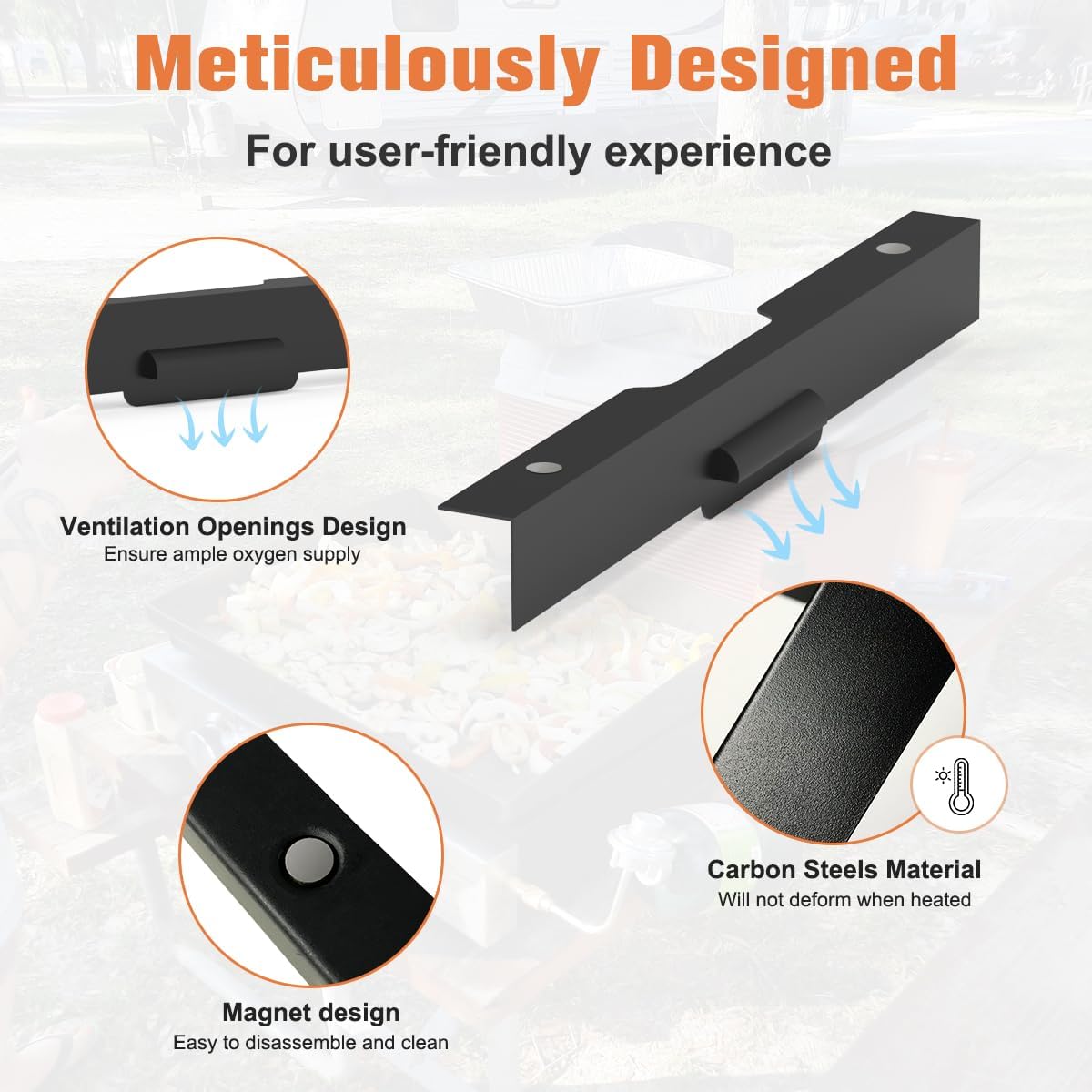 Wind Guard for 28" 36" Blackstone Griddle 2-In-1 Side Guard for Use Upside Down Magnetic Stainless Steel Wind Screen