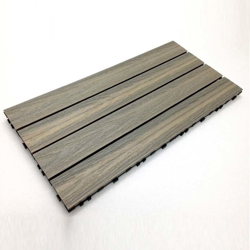 Outdoor Square Wood Deck Tiles Weather Resistant Interlocking Design