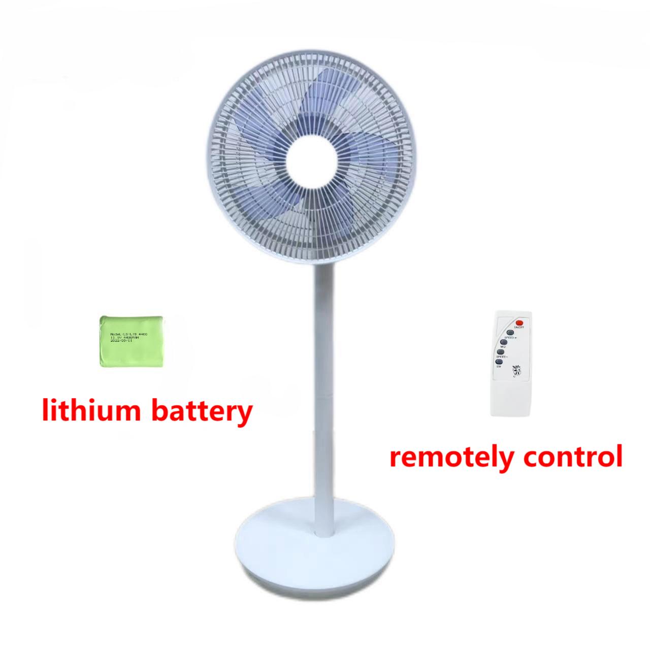 Household DC Solar Power Standing Fans 12v 16 Inch Plastic Material
