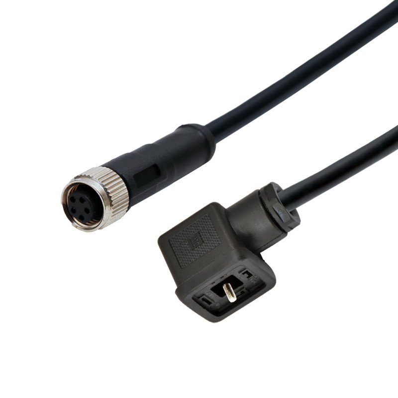M12 Molding 5pins Male Straight Waterproof Connector To Solenoid Valve A Type 3+PE Connector