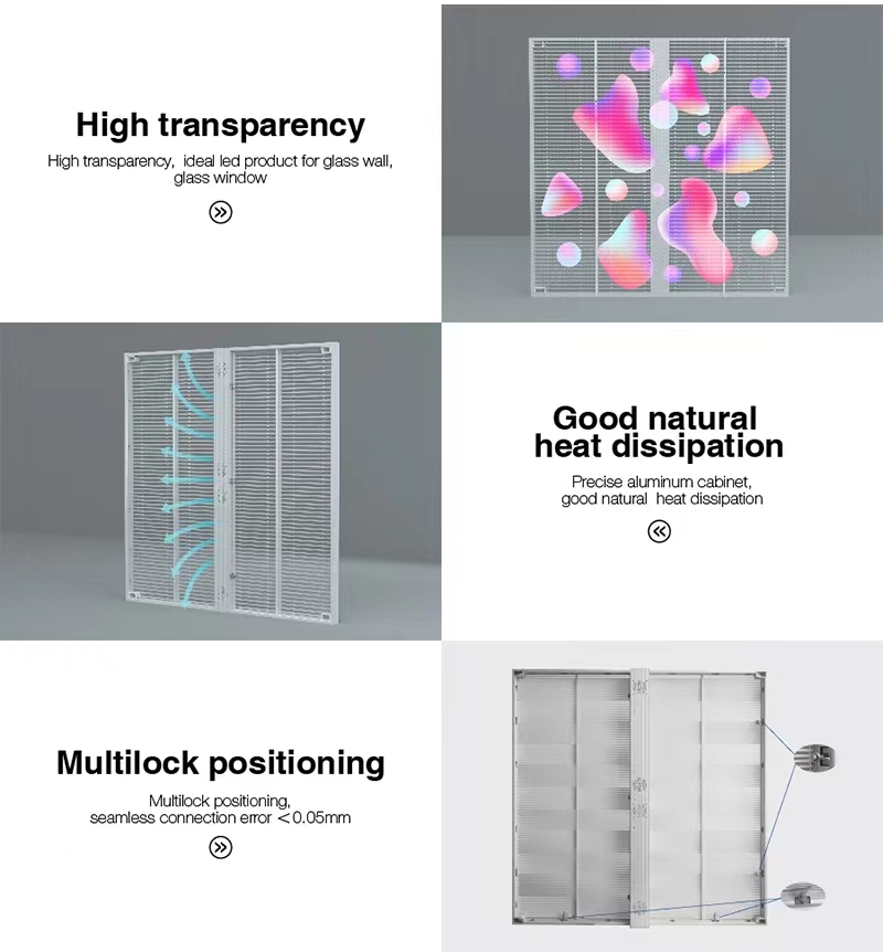 Flexible Soft Curved Curtain Transparent LED Screen 4500cd/M2 Brightness For Concert