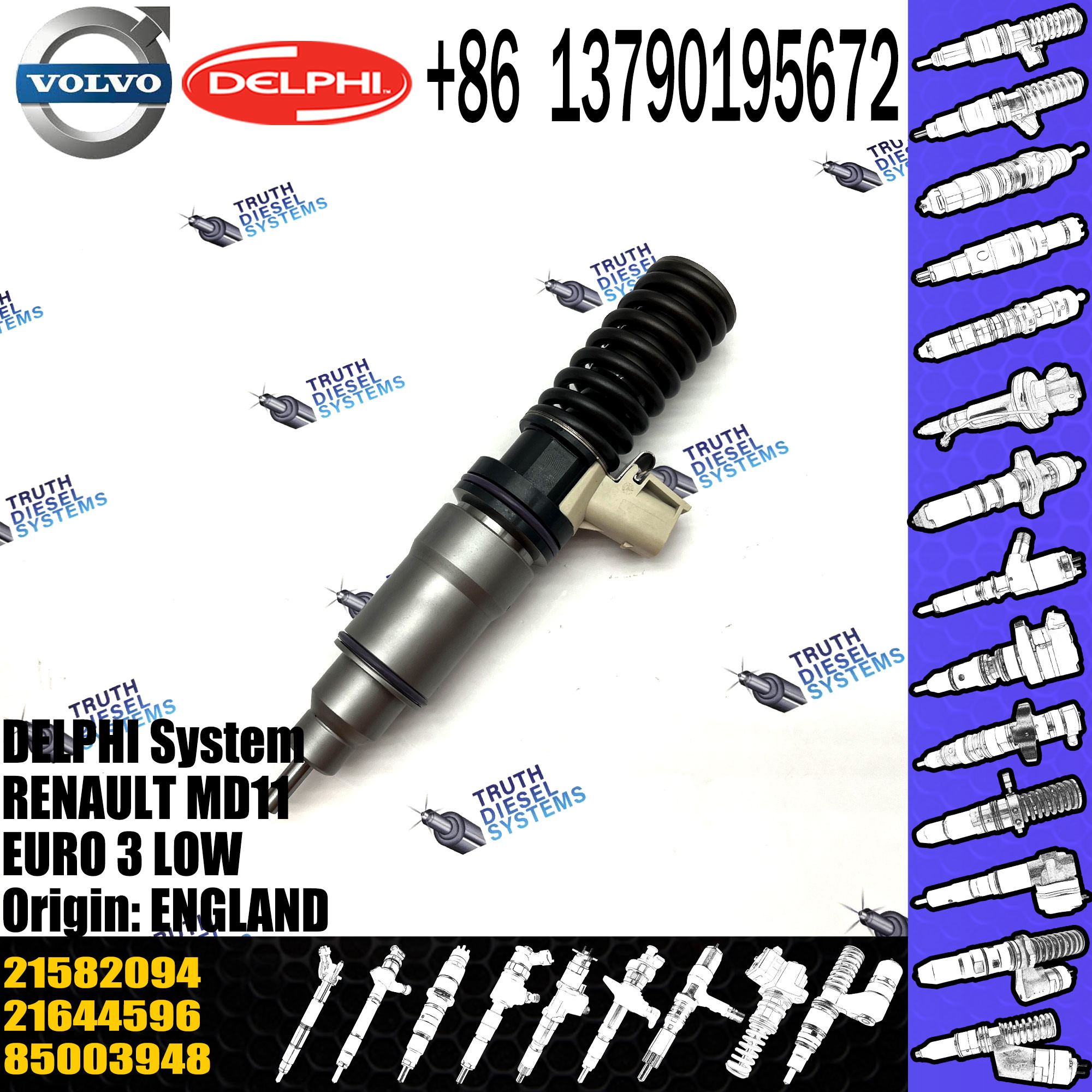 Injector 21582094 for VOL BEBE4D35001 21582094 85003948 21644596 D11A MD11 219777909 63229468