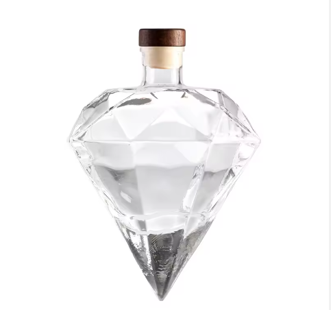 Unique 350ml 500ml 25oz 750ml Transparent Glass Wine Bottle OEM ODM