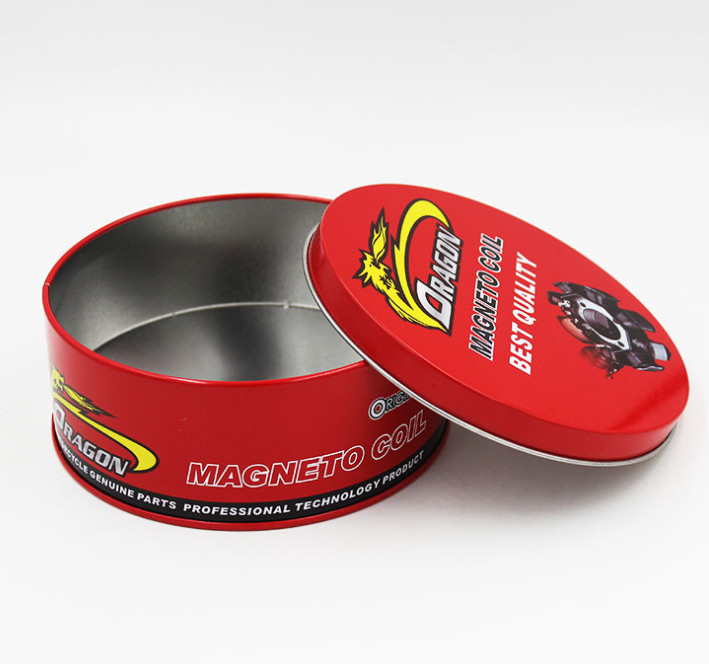 Embossed 8 Inch Round Cake Tin Can ISO9001 CMYK Printed