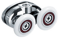 Polished Plastic Butterfly Shower Door Rollers 25mm Sliding Door Ball Bearing Roller