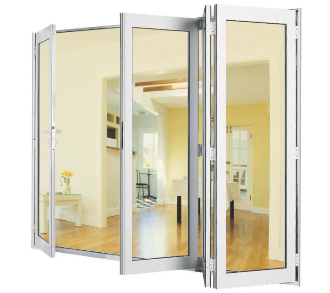 6061 6005 Aluminium Folding Door 4 Sash Aluminium Bifold Door