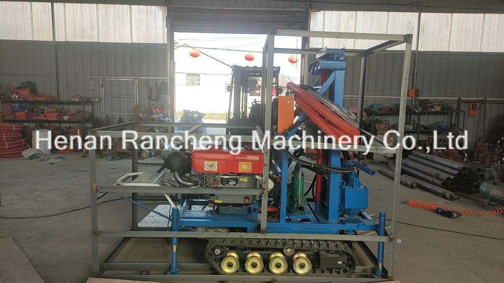 Rubber Crawler Portable Water Well Drilling Machine 22HP Diesel Motor 150m Depth