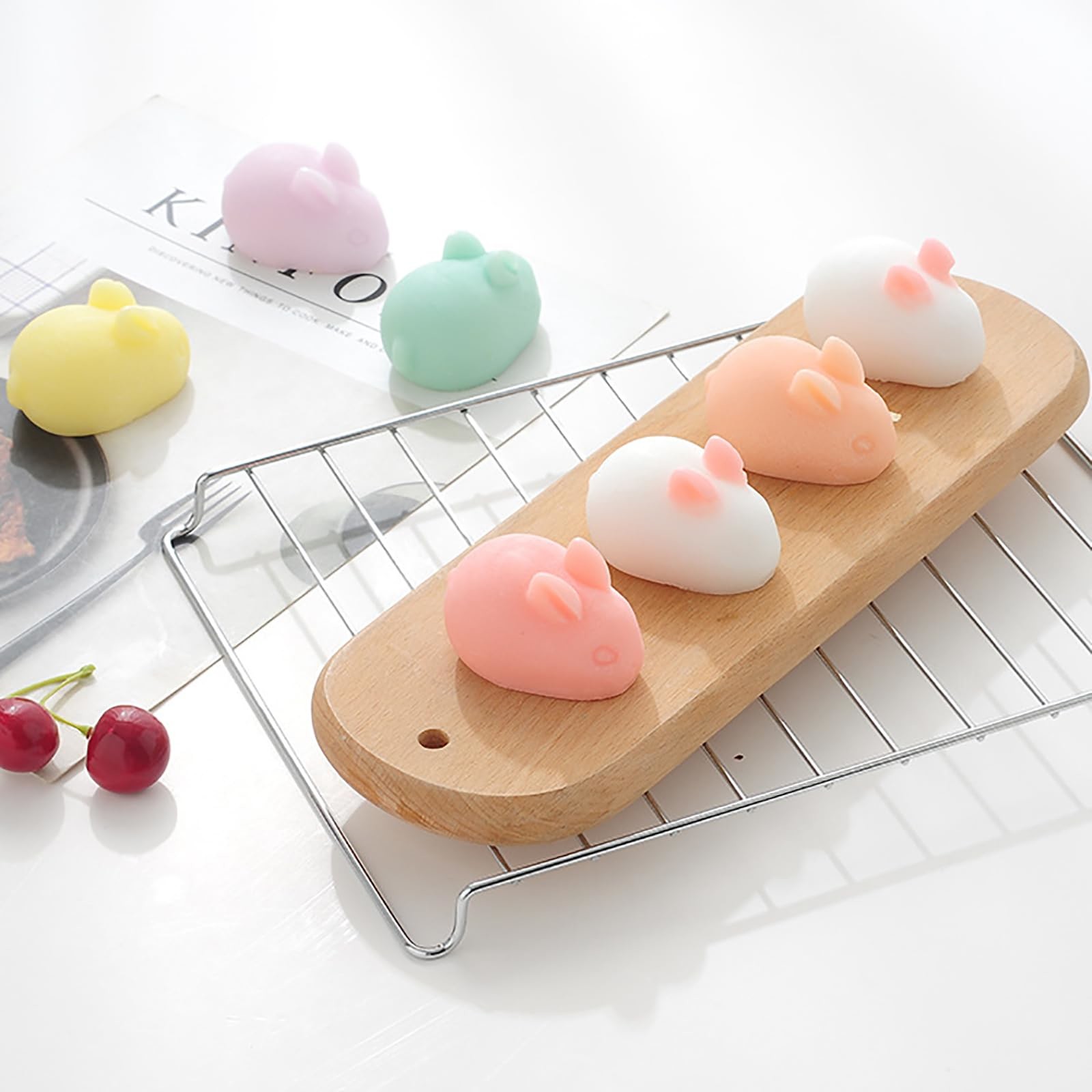 3D Mini Silicone Baking Mold For Mousse Cake Fondant Soap Ice Cream Chocolate Candy Rabbit Molds 6 Cavitity