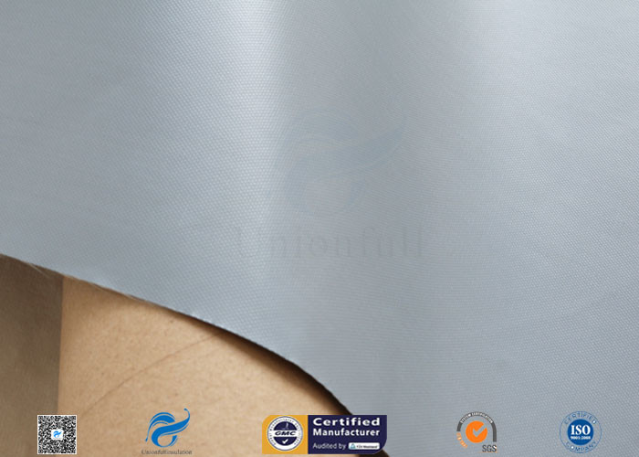 Grey PVC Coated Fiberglasss Fabric 0.25mm 100CM Waterproof Heat Resistant