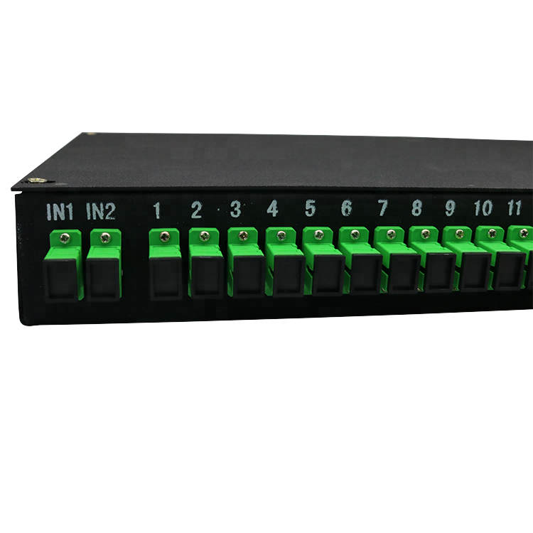 2x32 1U PLC Optical Signal Splitter Apc Splitter With SC Adapters 19 Inch