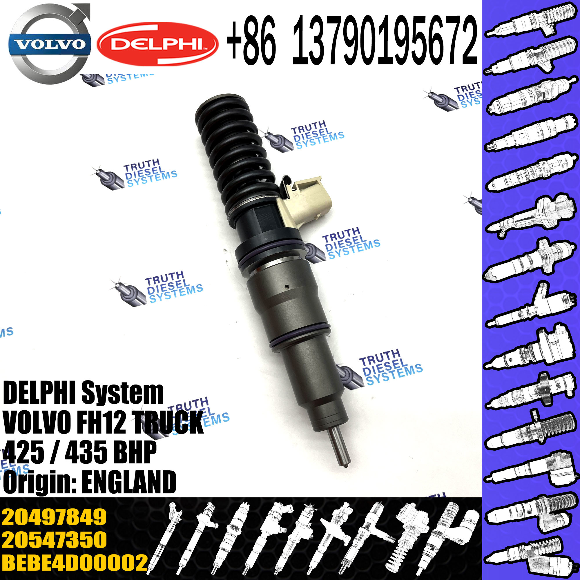 Factory Price Electronic Unit Diesel Injector BEBE4D00002 20547350 20497849 For VOL FH12 TRUCK425