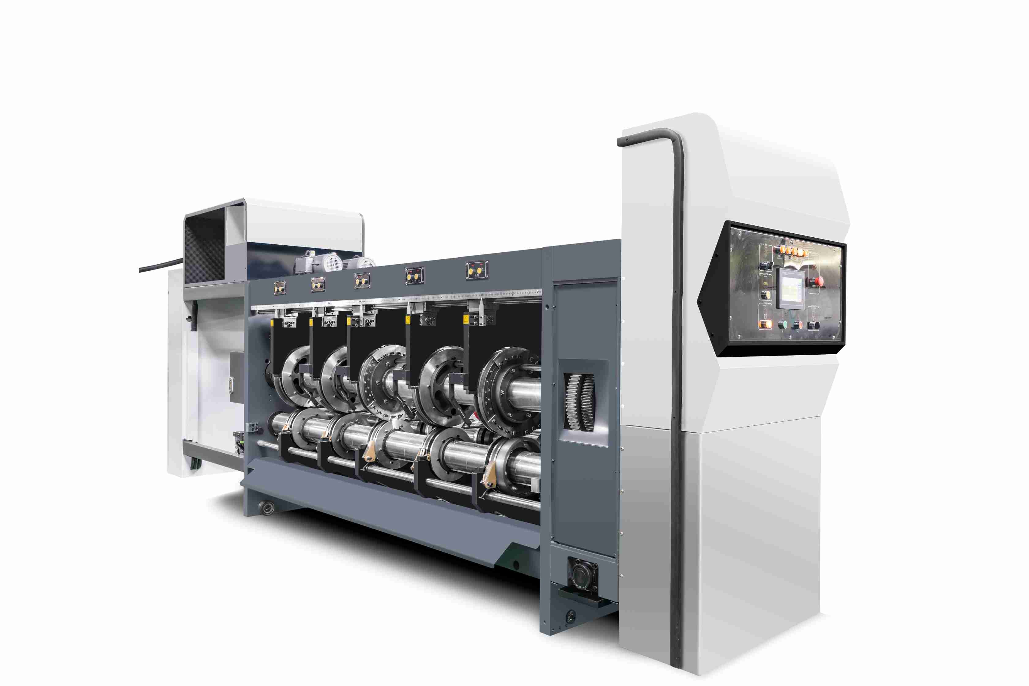 Multi Servo Pressure Free Feed Structure Lead Edge Vacuum Transfer 4 Color Printer Slotter Die Cutter Vibrator Stacker