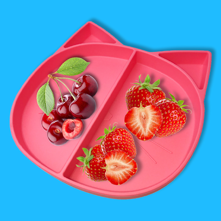Baby Training Feeding Silicone Plate Hot Selling Customized Bpa Free Cat Shape