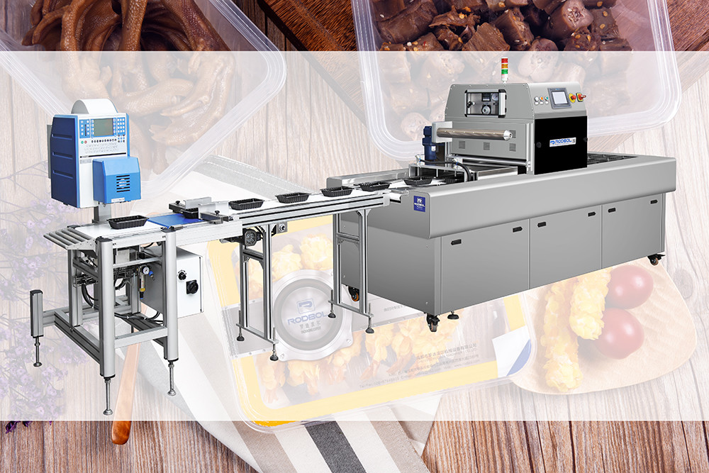 Nutritious Ready Meal Packaging Machine Modified Atmosphere Vacuum Tray Sealer