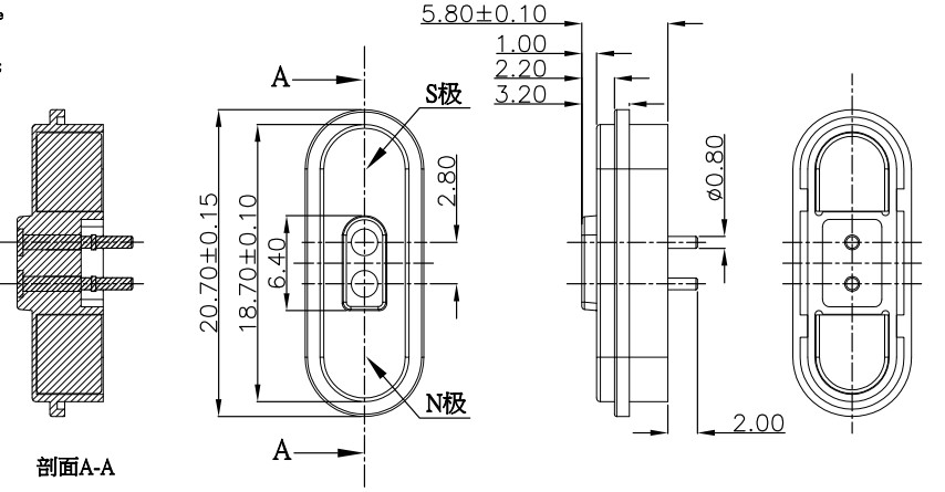 DIP Magnetic Connector 2 Pin Customized Magnetic Pogo Pin Connectors 3A