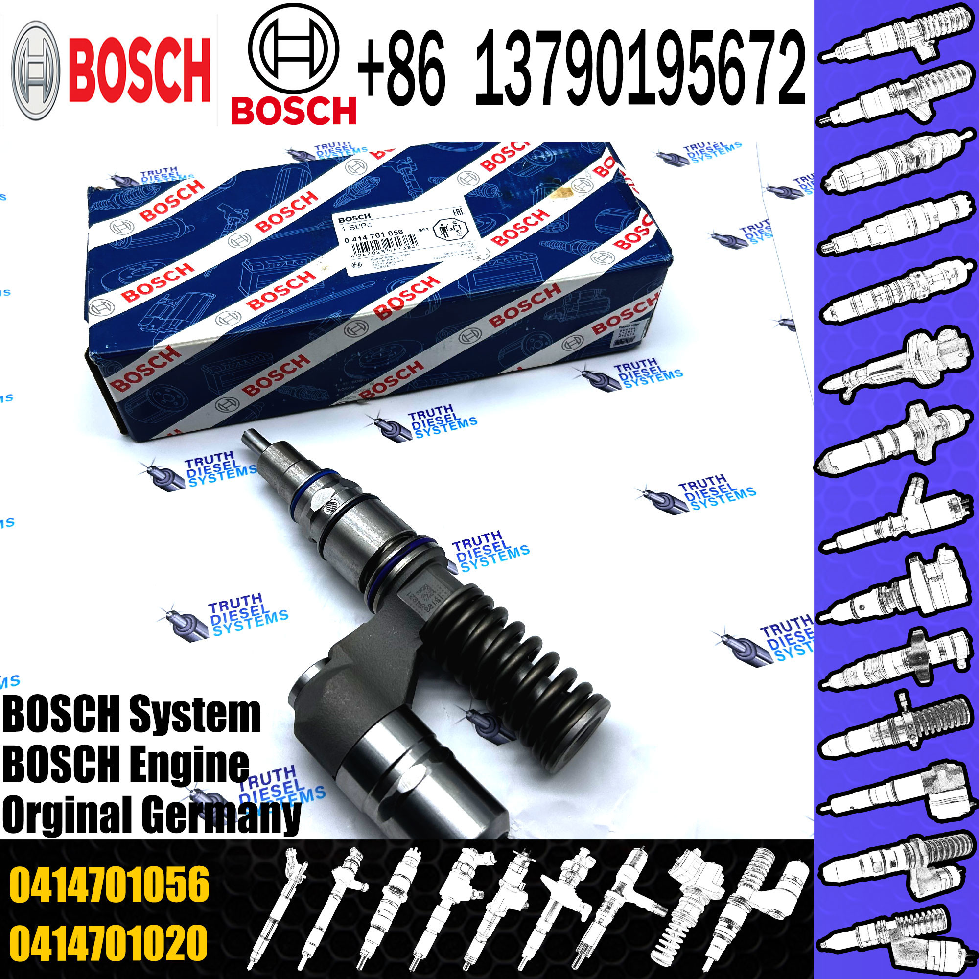 Diesel Engine Common Rail Injector 0414701066 0414701044 0414701056