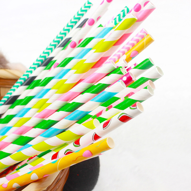 Degradable pulp paper straws 6mm millimeter color straws for bar birthday party DIY home decorate
