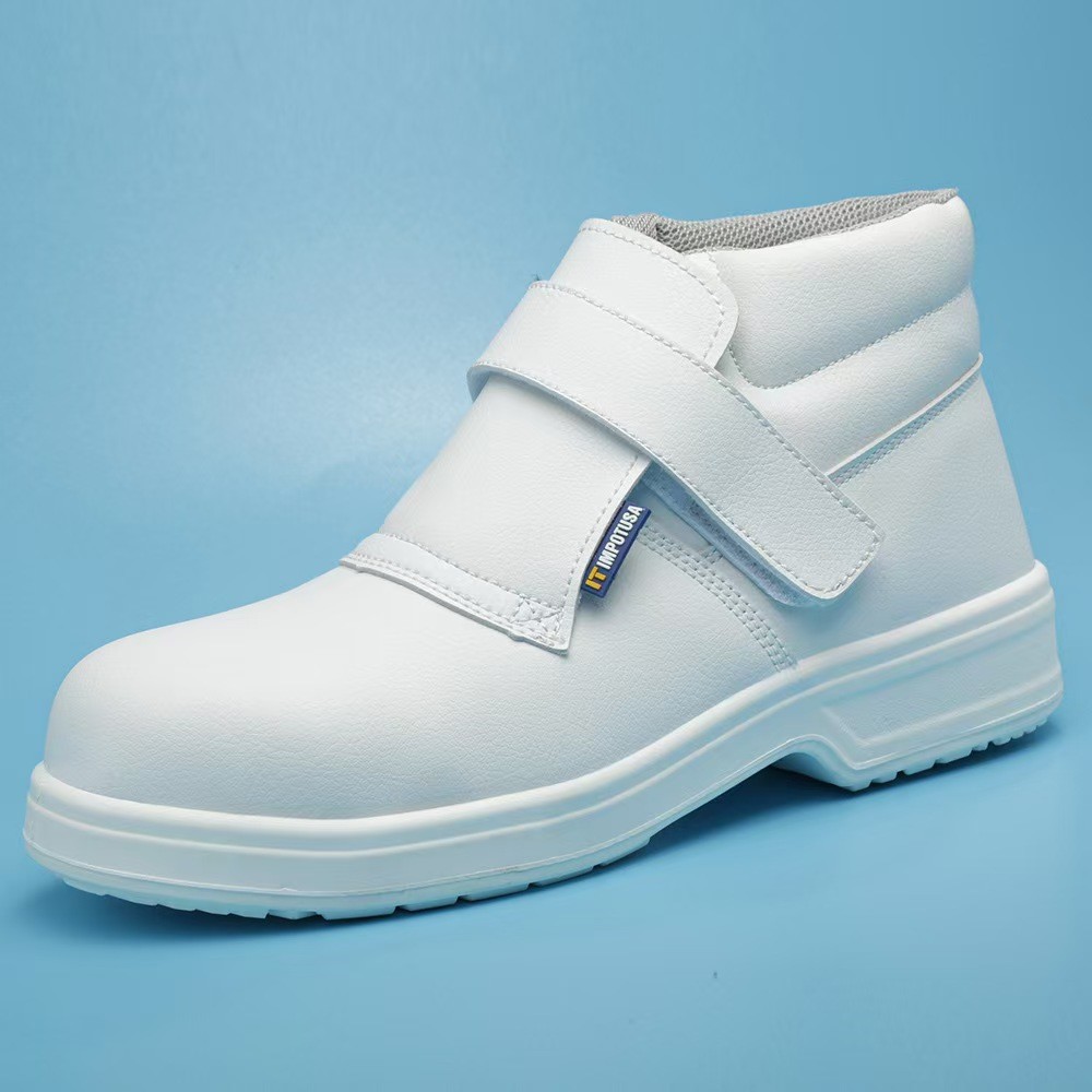 Steel Toe Nurse Safety Shoes Anti Smash Mid Top Flat Boots Unisex