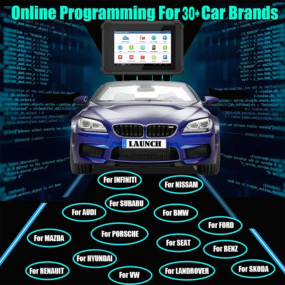 LAUNCH X431 PAD V ELITE 10.1' Car Diagnostic Tools Auto ECU Online Programming Coding X-PROG 3 Key programmer Auto obd2