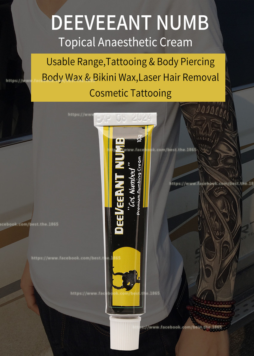 Pain Relief Deeveeant Numb Lidocaine Cream Tattoo Anesthetic Cream Anti Swell 10g Non Oily White Pink Color