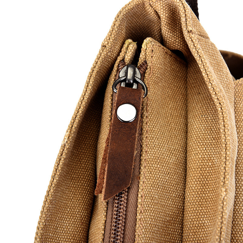 16.5 / 17 Inch Flap Men Sling Crossbody Laptop Canvas Shoulder Messenger Bag For Men