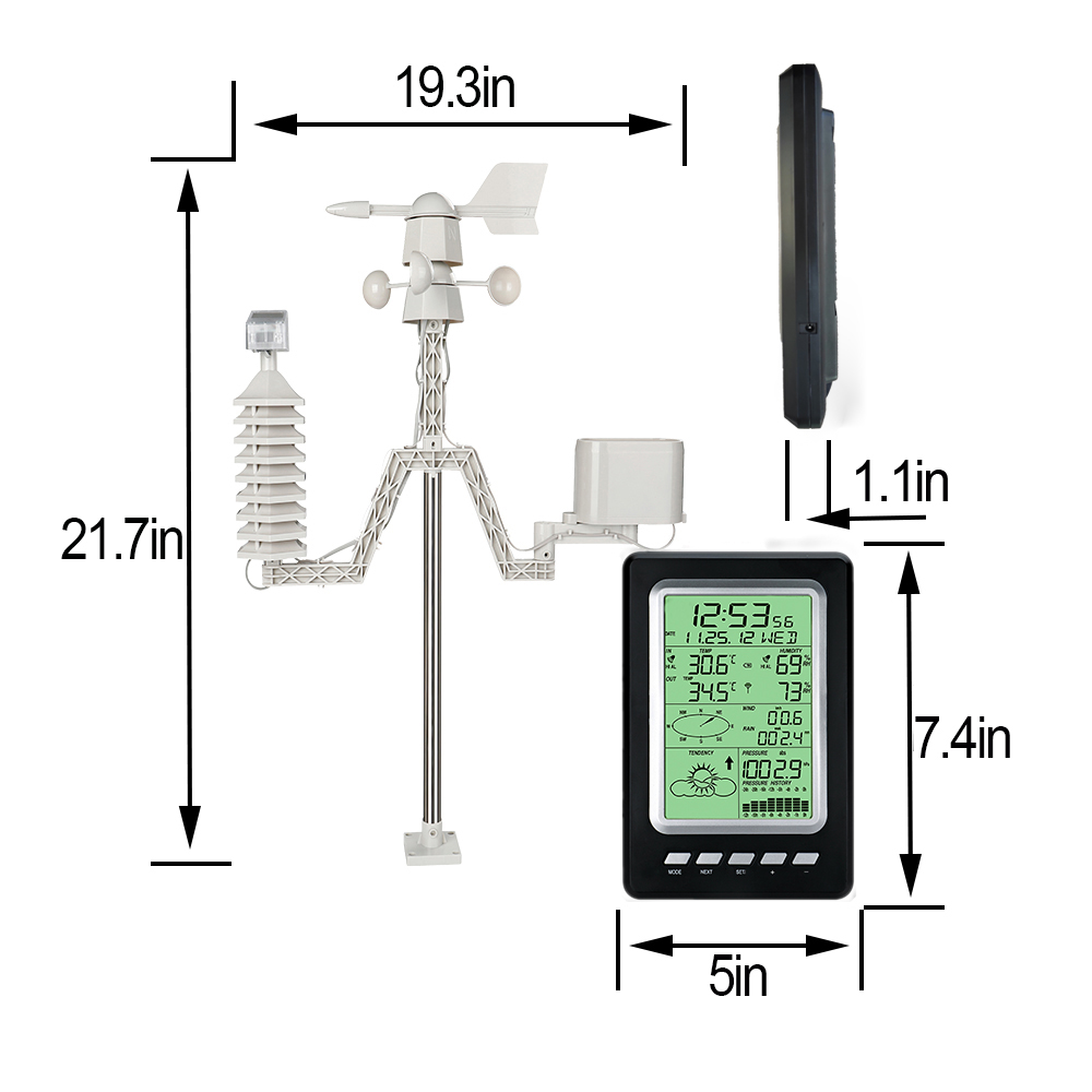 WIFI Solar Energy Display Temperature And Humidity Weather Station For Outdoor Monitoring