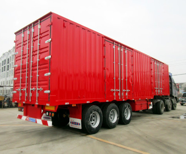 Drop Transport Flatbed Container Heavy Cargo Semi Trailer Fence Stake Van Curtain Box