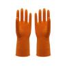 Buy cheap orange Tear Resistant flocklined Rubber Gloves , rubber Dishwashing Gloves from wholesalers