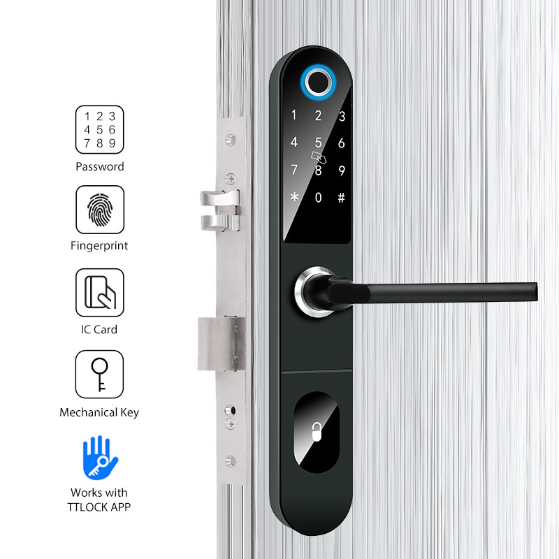 Bedroom WIFI Electronic Smart Door Locks 25uA 150mA APP Fingerprint