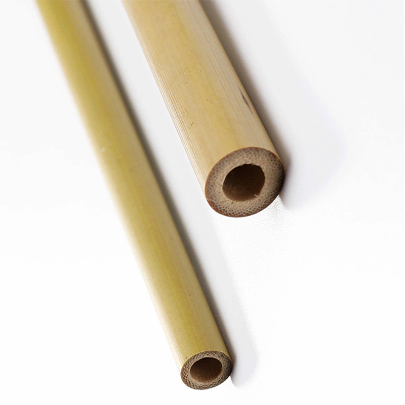 Custom Natural Biodegradable Bamboo Straws 20cm Reusable Straight Straws With Brush
