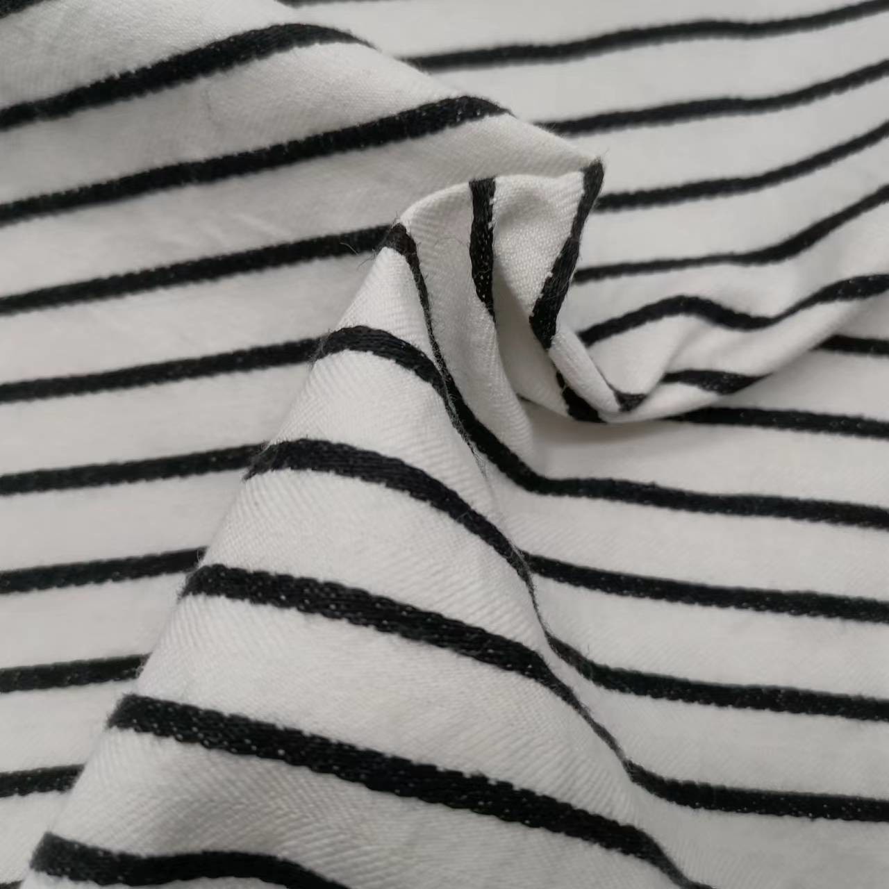 Blended Home Textile Fabrics Antibacterial Breathable Stripe 30% Linen 70% Cotton