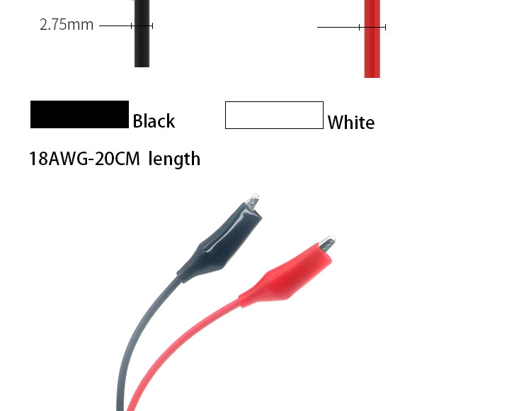 12V Red Black Alligator Clips Battery Cable