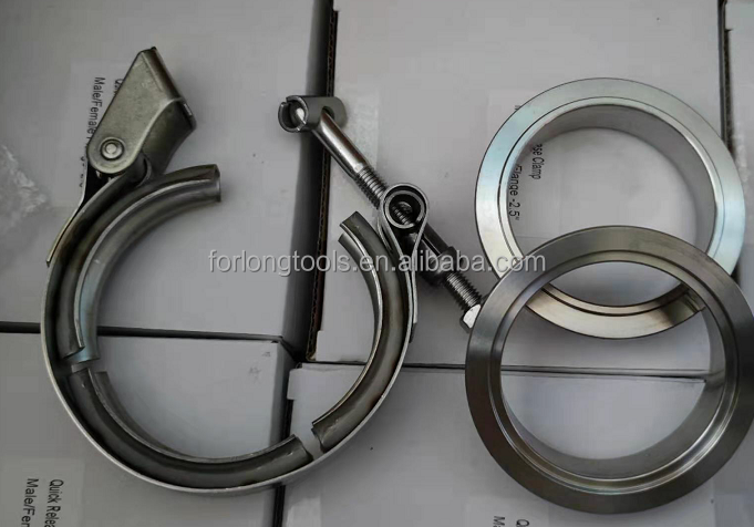 Sprint Car Universal Engines 2.5 Inch Stainless Steel Quick Release Vband Clamp with Two Flanges Range from 1.25 Inch to 6.00 Inch