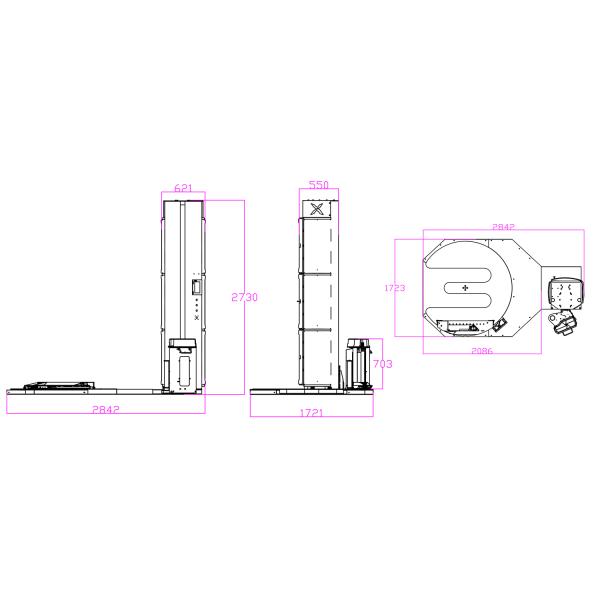 E Type Turntable Automatic Pallet Wrapper Easy For Pallet Jack