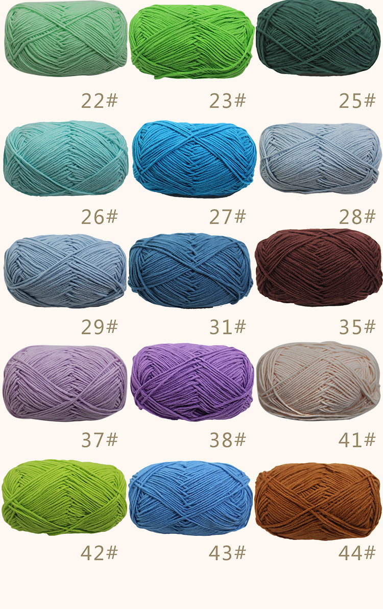 colorful crochet yarn 60% cotton 40% milk cotton yarn sewing yarn for baby