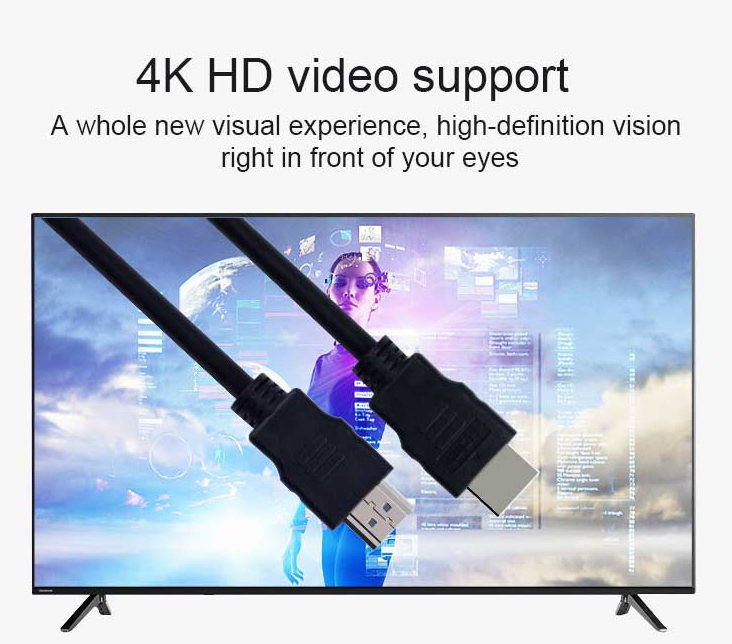 OEM ODM 4k Optical Hdmi Cable Stock , ROHS 1.0m Black PVC Xbox Hdmi Cord