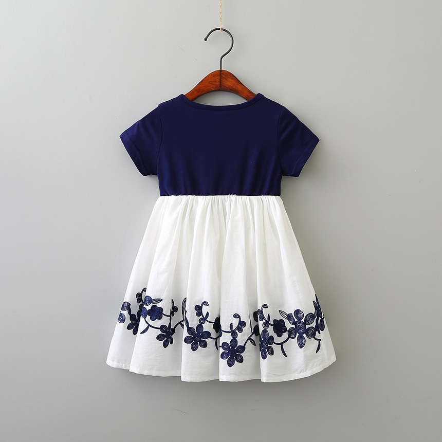 Summer Children'S Clothing Girls Summer Flower Embroidery Dress