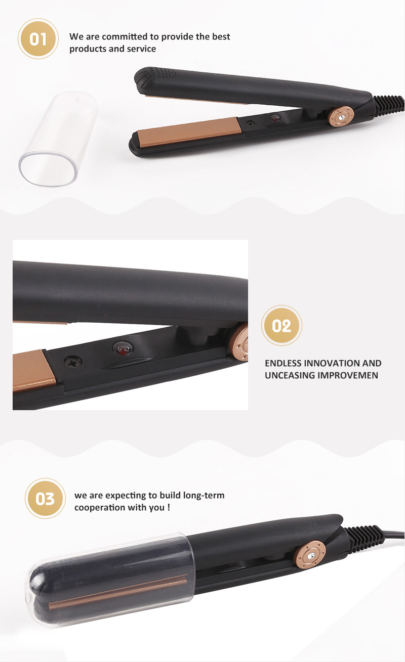CE ROHS Certified 20W Mini Hair Straightener Flat Iron With Plastic Cover