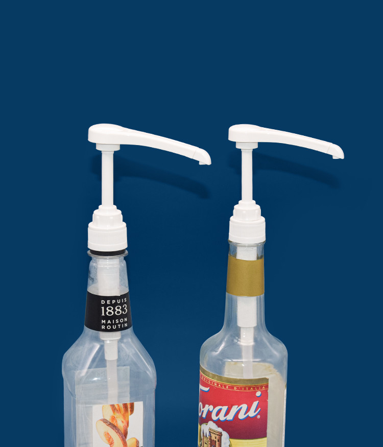 28-410 Closure All Plastic Sauce Syrup Pump Dispenser With Narrow Head 5ml 8ml 10ml Dosage
