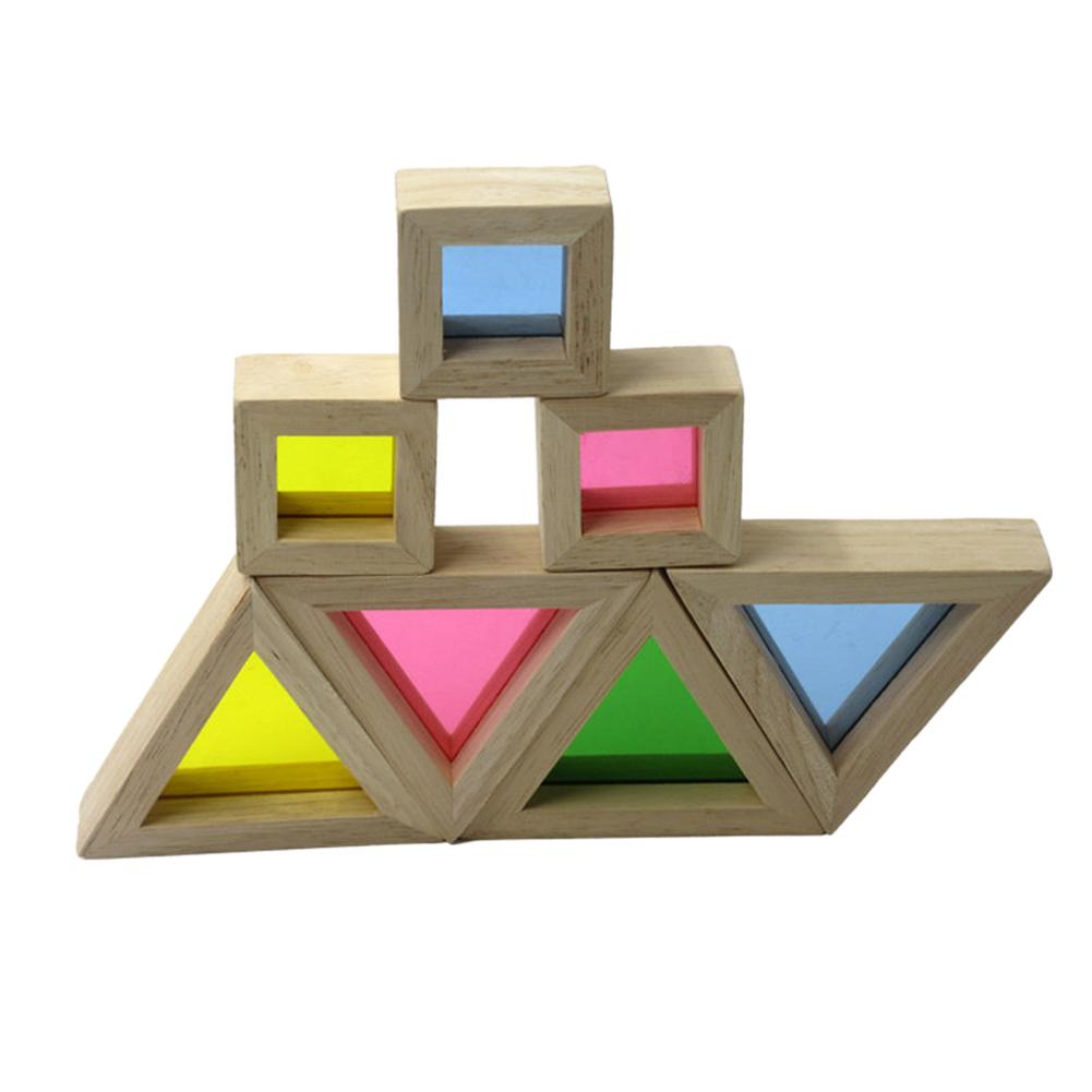 Acrylic Educational 24pcs Rainbow Building Blocks For Kids Gift