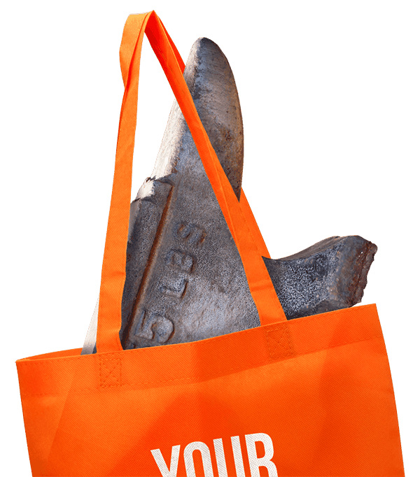 Tote bag carring anvil