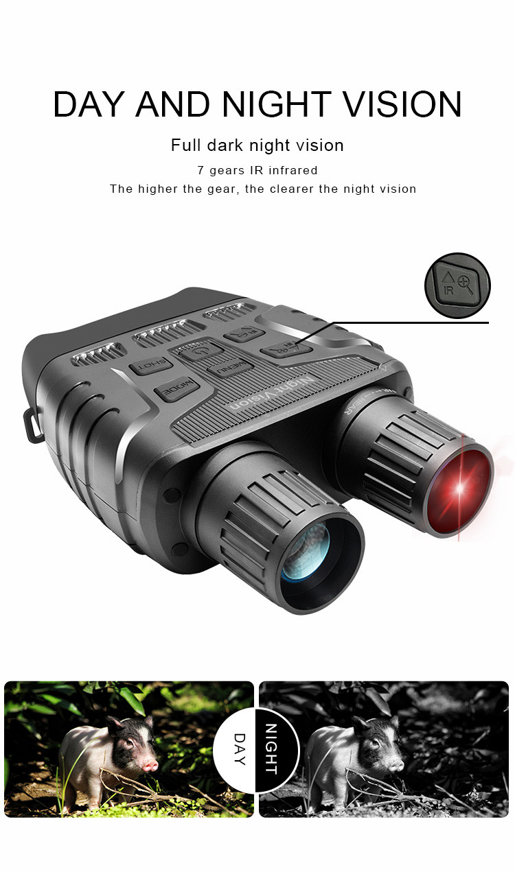HD Infrared Night Vision Binoculars Digital 3X Magnification Window TFT Display