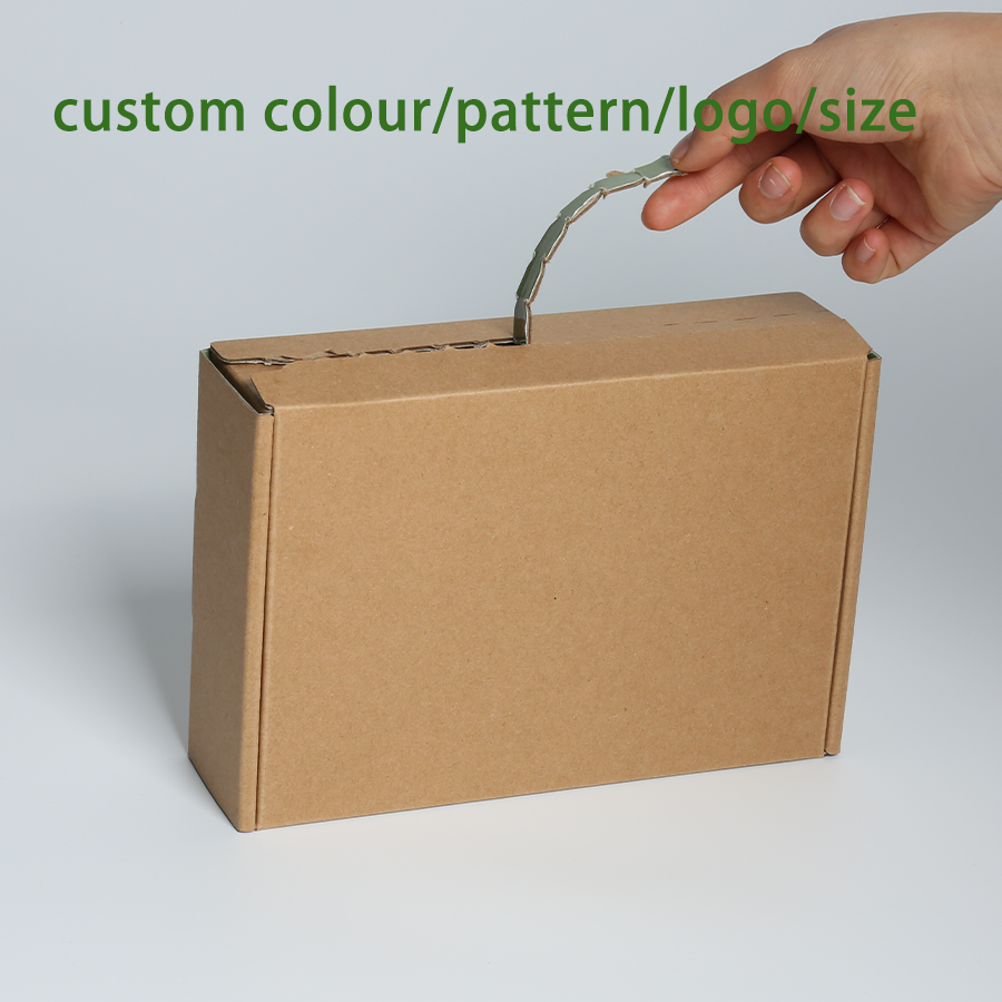 Zipper Rigid Kraft Corrugated Box for Shipping Packaging Pantone CMYK Custom Color
