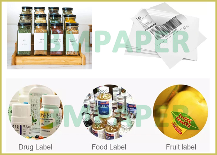  75gsm 80gsm Adhesive Sticker Paper For Supermarket One Side Cast Coating 