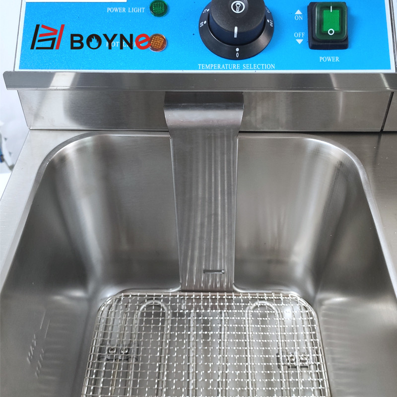 Counter Top Commercial Kitchen Cooking Equipment Double Tank 12L Deep Fryer With Oil Filter