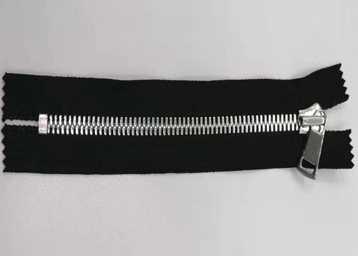 5# Double Point Pull Teeth Zipper With Cotton Fabric Nickel Color