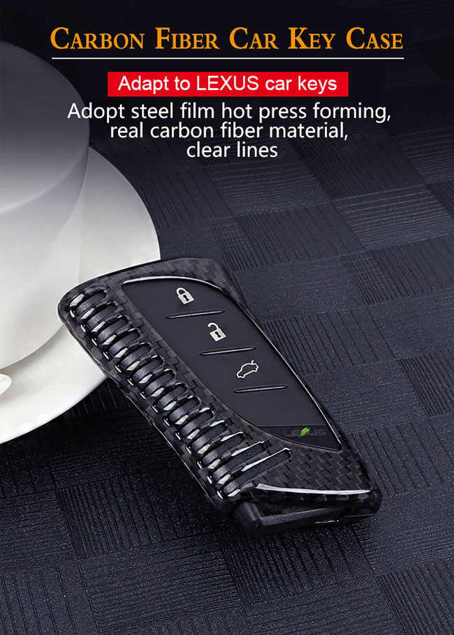 LEXUS Soft Touch Low Flammability Carbon Fiber Car Key Case