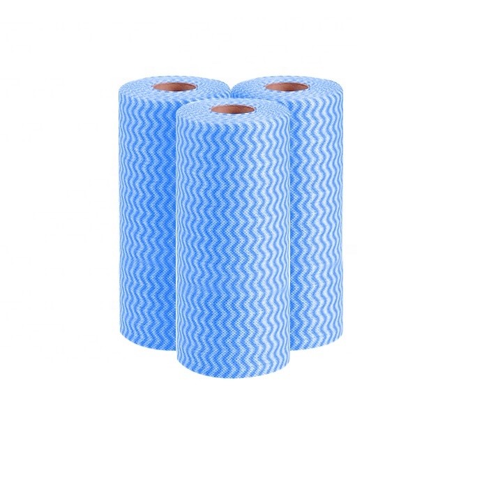 Spunlace 50GSM Disposable Dish Cloths , Super Absorbent Blue Disposable Rags