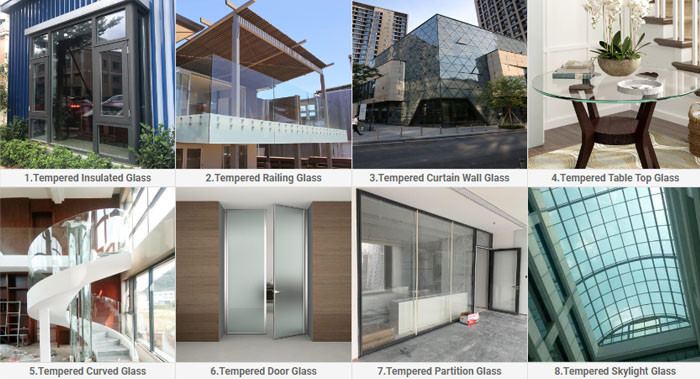Customized 8mm Ultra Clear Toughened Glass Partitions