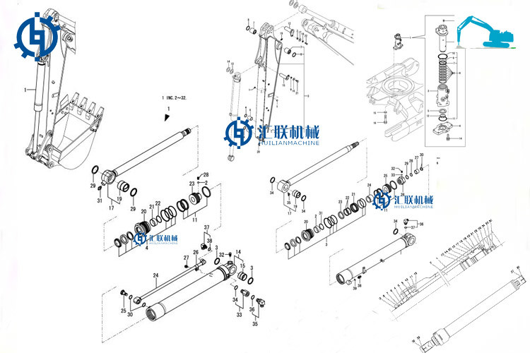 Digger Parts Hydraulic Cylinder Rod Seal , IDI ISI Packing Hydraulic Jack Oil Seal